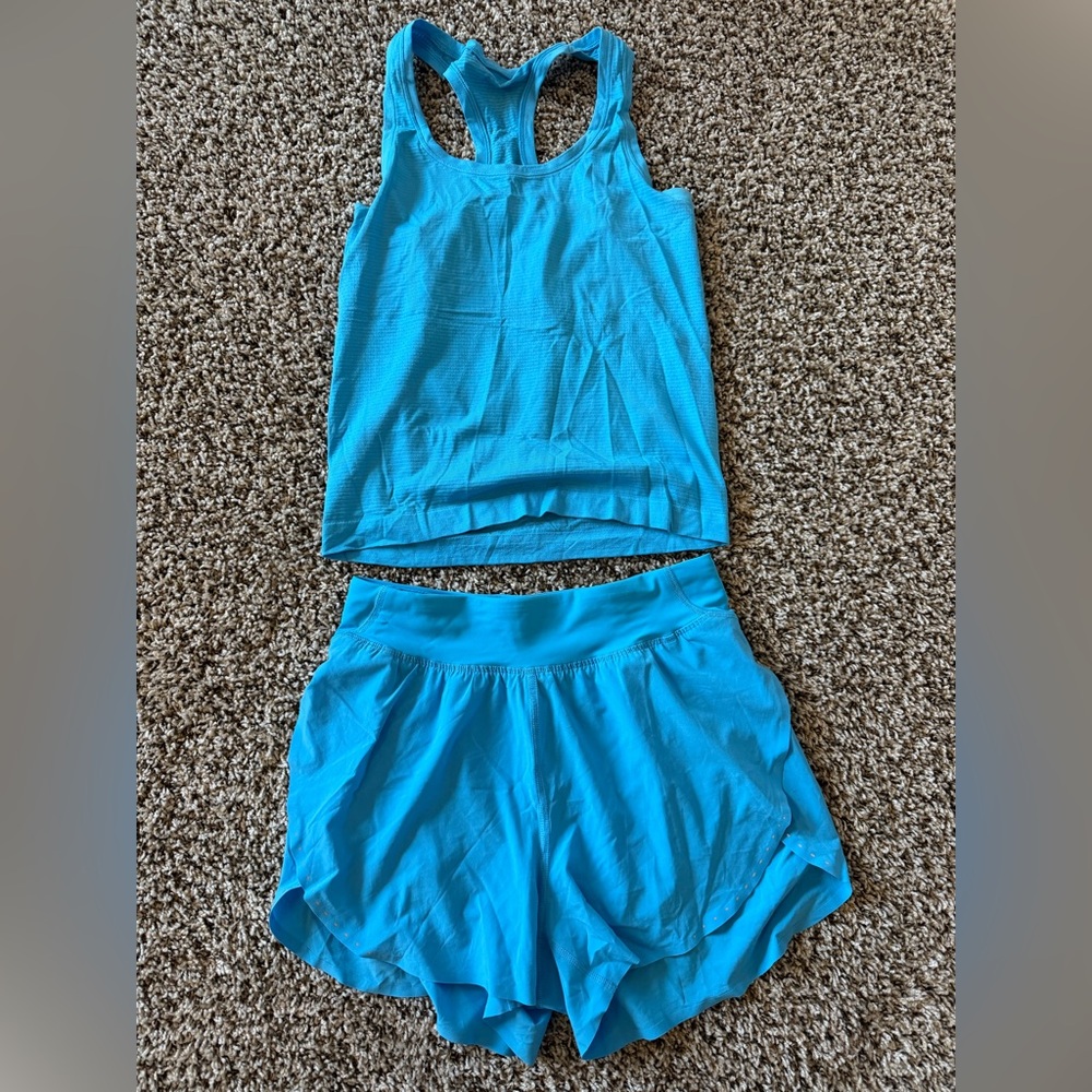 Lululemon fast and free shorts and tank set